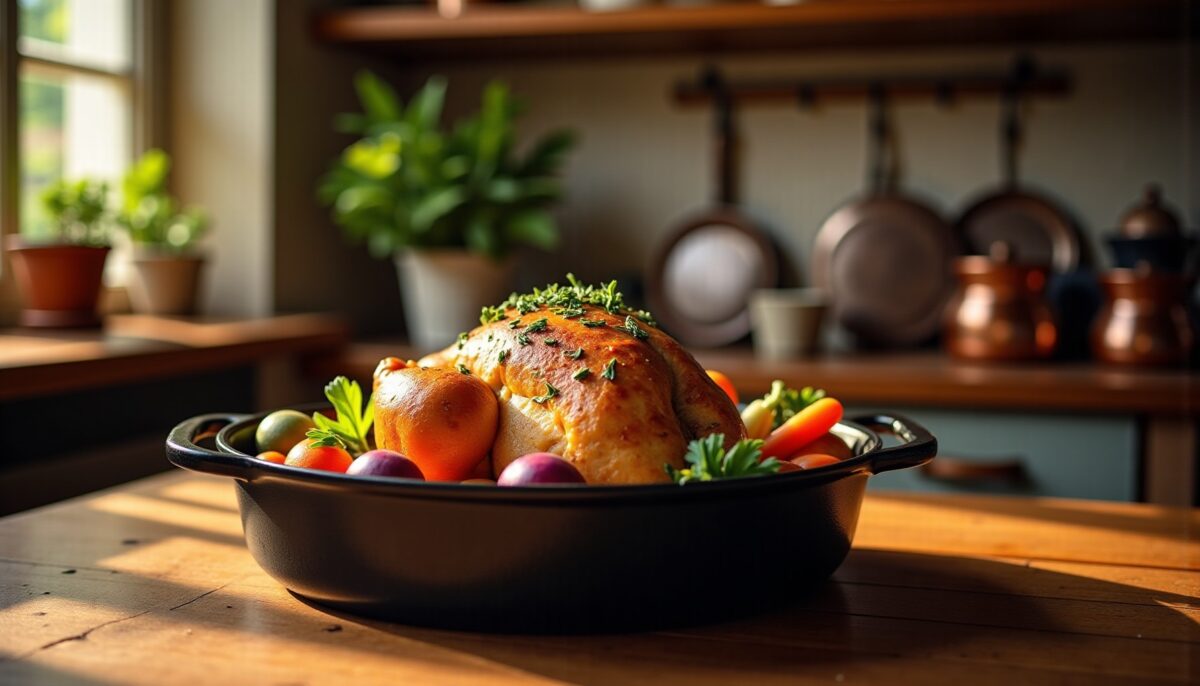 Pintade en cocotte : une recette simple, tendre et riche en saveurs à découvrir