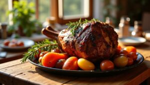 Gigot d'agneau rôti à cuisson lente : la recette pour une viande fondante et savoureuse
